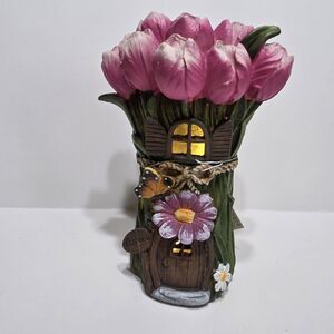 Ashland Spring Tiny Treasures Light Up Tulip House Fairy Whimsical Flowers Lover